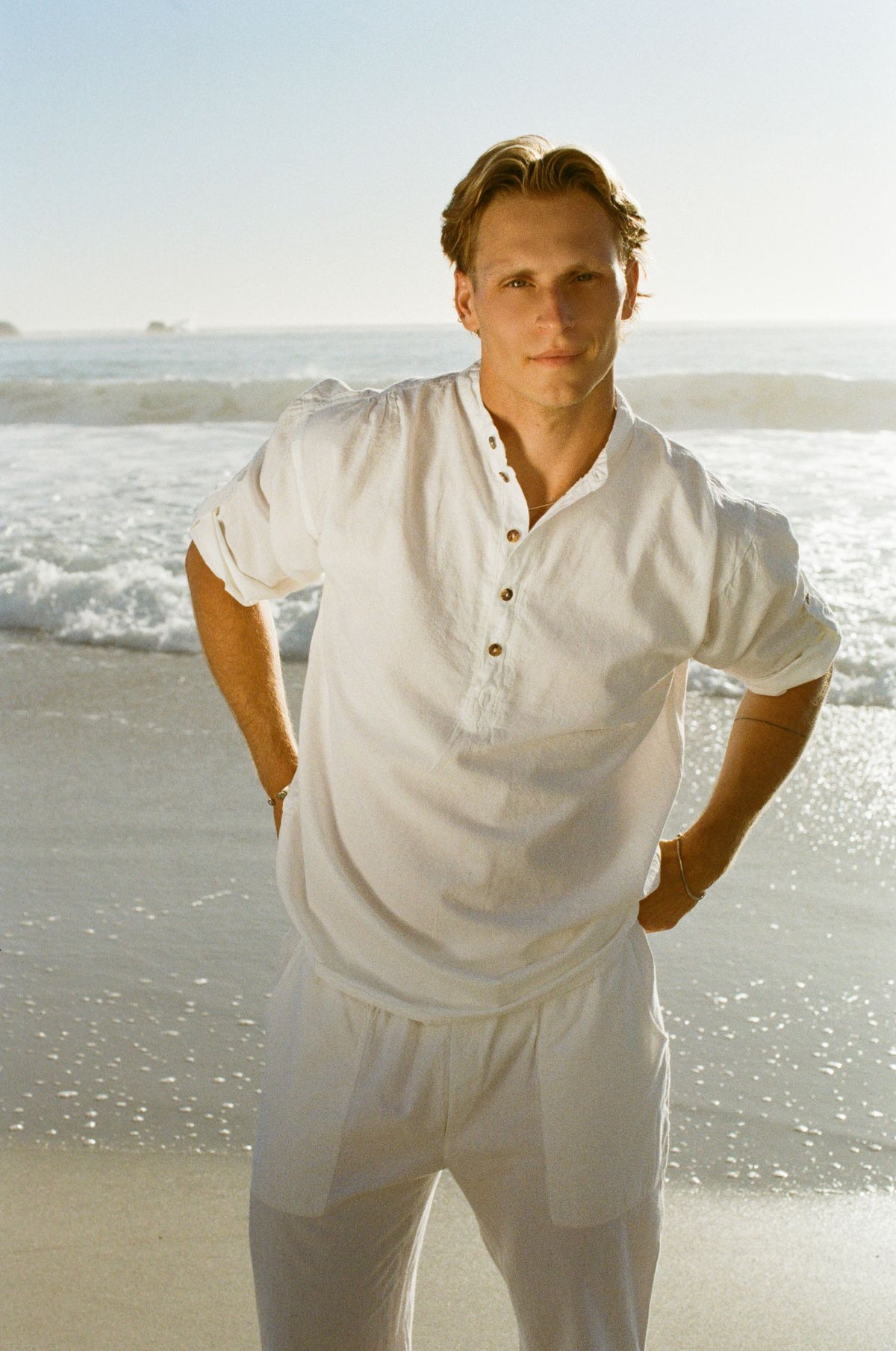 Just Cruizin Mens Shirt - Matt 3/4 Sleeve Cotton Shirt