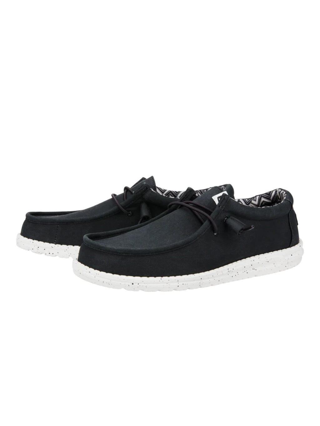 Hey Dude Mens - Wally Stretch Canvas Black-White