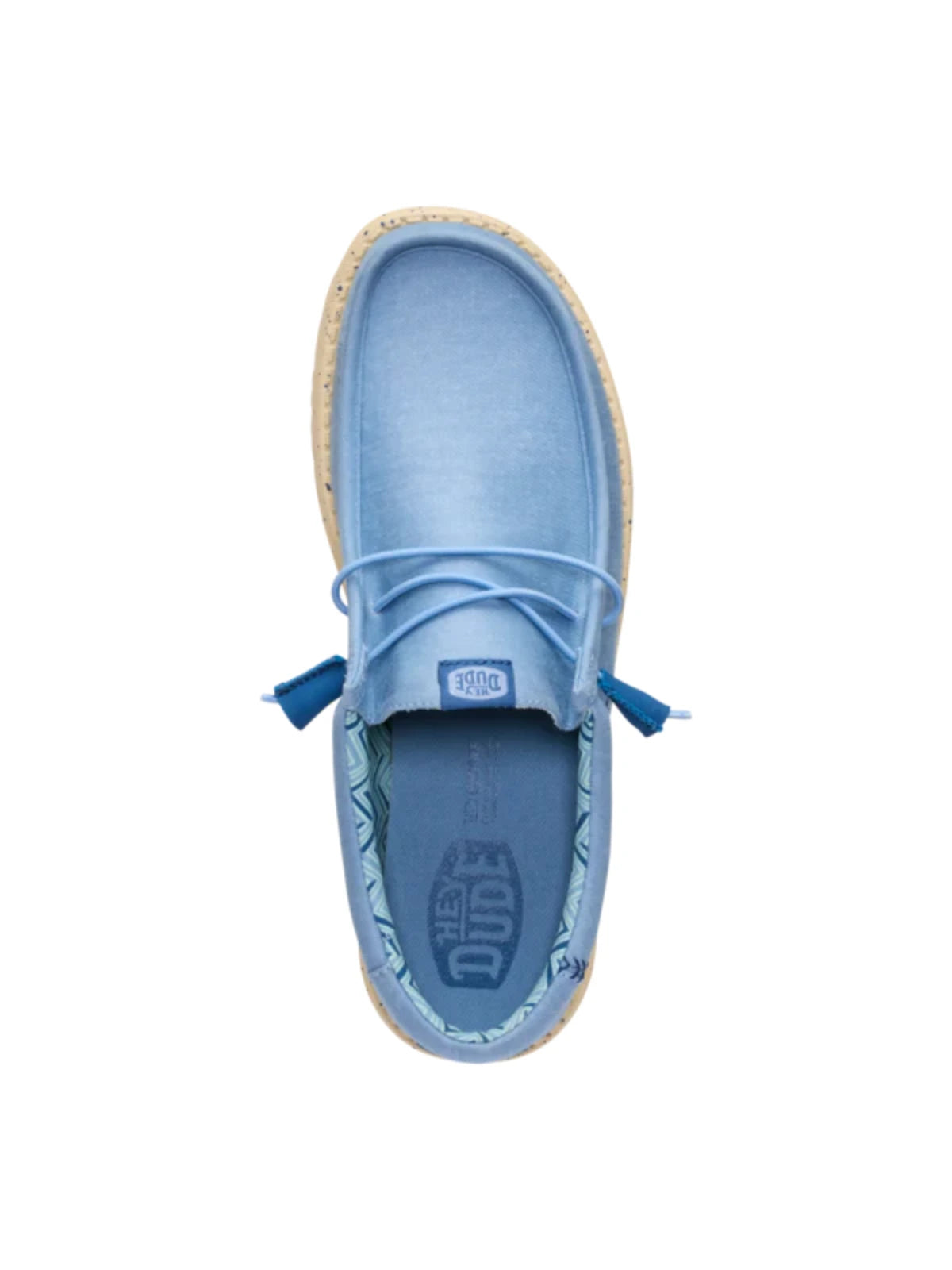 Hey Dude Mens - Wally Stretch Canvas Faded Denim-Boulder Tan