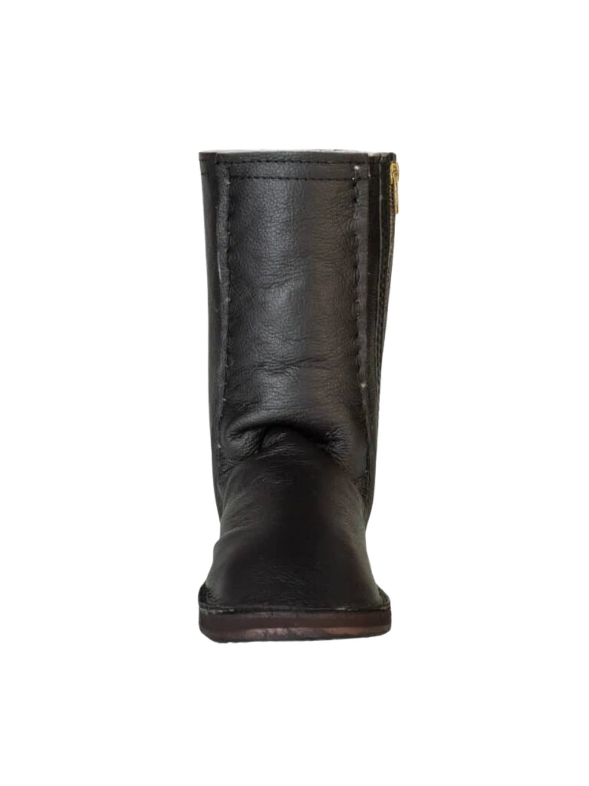 InStep Full Leather Zip-Up Sheepskin Long Boots - Black