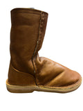 InStep Full Leather Zip-Up Sheepskin Long Boots - Tan