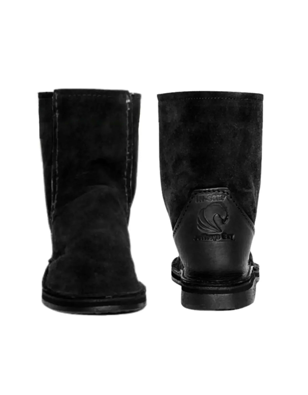 InStep Short Boots Full Suede Sheepskin - Black