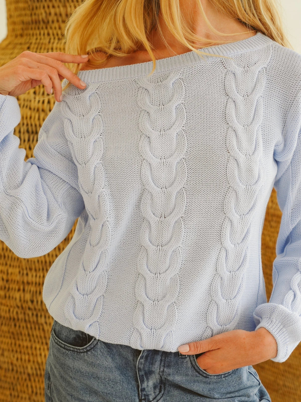 Just Cruizin Ladies Top - Avery Cotton Cable Knit