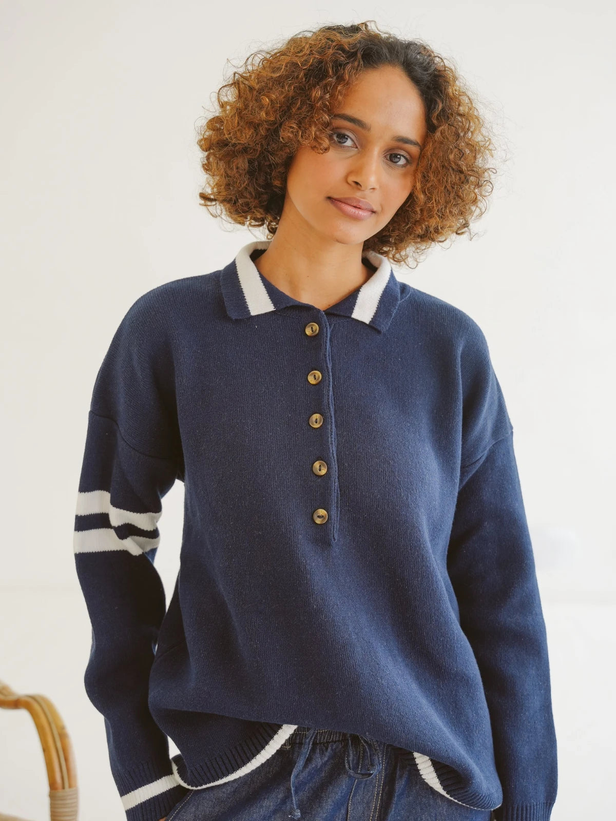 Just Cruizin Ladies Top - Frankie Cotton Placket Knit