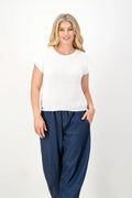 Just Cruizin Ladies Top - Olivia Cotton Cap-Sleeve Knit