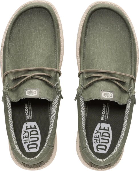 Hey Dude Mens - Wally Stretch Canvas Tea - Parchment